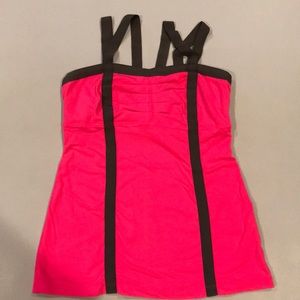 Hot pink and grey elastic strap lulu lemon tank